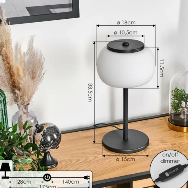 hofstein Izenave Lampe à poser, Liseuse Noir, 1 lumière* Lampes En Verre