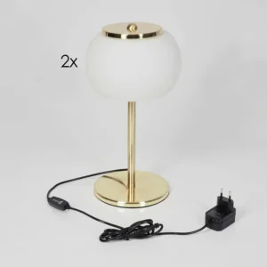 hofstein Izenave Lampe à poser, Liseuse LED Or, 1 lumière* Lampes En Verre