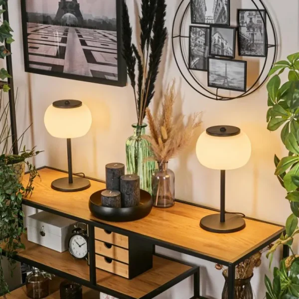 hofstein Izenave Lampe à poser, Liseuse Noir, 1 lumière* Lampes En Verre