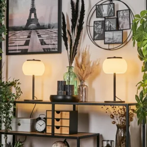 hofstein Izenave Lampe à poser, Liseuse Noir, 1 lumière* Lampes En Verre