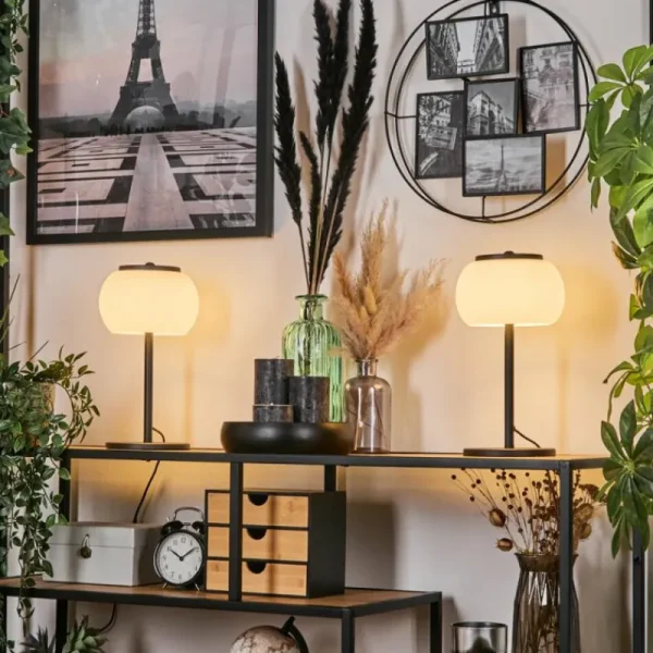 hofstein Izenave Lampe à poser, Liseuse Noir, 1 lumière* Lampes En Verre