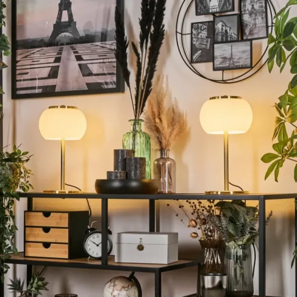 hofstein Izenave Lampe à poser, Liseuse LED Or, 1 lumière* Lampes En Verre