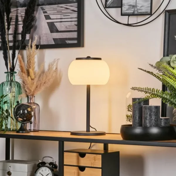 hofstein Izenave Lampe à poser, Liseuse Noir, 1 lumière* Lampes En Verre