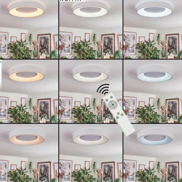 hofstein Joren Plafonnier, Panel LED Blanc, 1 lumière, Télécommandes* Lampes Modernes