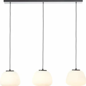 Luminaires Brilliant Kaizen Suspension Noir, 3 lumières* Lampes En Verre