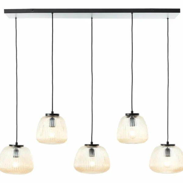 Luminaires Brilliant Kaizen Suspension Noir, 5 lumières* Lampes En Verre