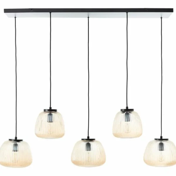 Luminaires Brilliant Kaizen Suspension Noir, 5 lumières* Lampes En Verre