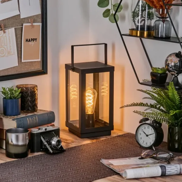 hofstein Karan Lampe à poser Noir, 1 lumière* Lampes En Verre