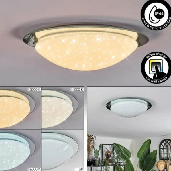 hofstein Kessmansbo Plafonnier LED Blanc, 1 lumière* Lampes En Verre