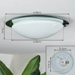 hofstein Kessmansbo Plafonnier LED Blanc, 1 lumière* Lampes En Verre