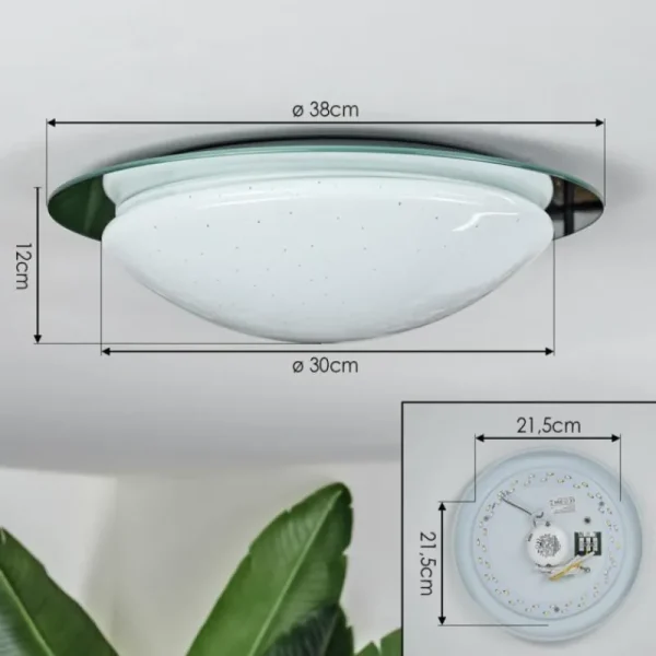 hofstein Kessmansbo Plafonnier LED Blanc, 1 lumière* Lampes En Verre