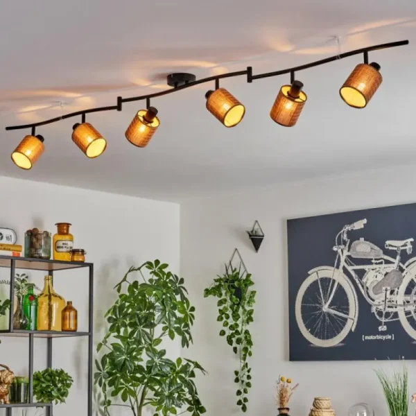 hofstein Kinnared Plafonnier Noir, 6 lumières* Lampes Modernes