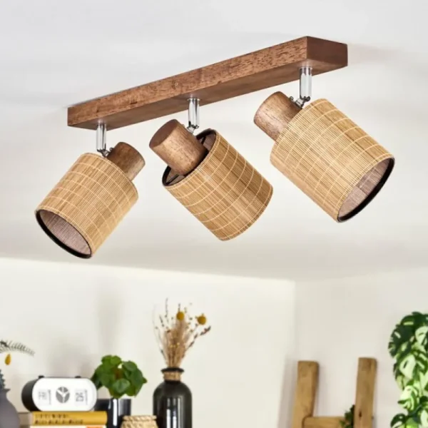 hofstein Kinnared Plafonnier, Spot de plafond Chrome, Brun foncé, 3 lumières* Lampes Modernes