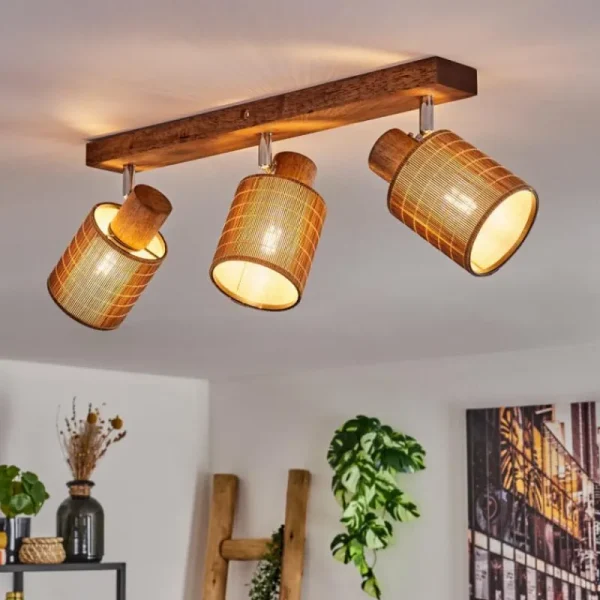 hofstein Kinnared Plafonnier, Spot de plafond Chrome, Brun foncé, 3 lumières* Lampes Modernes