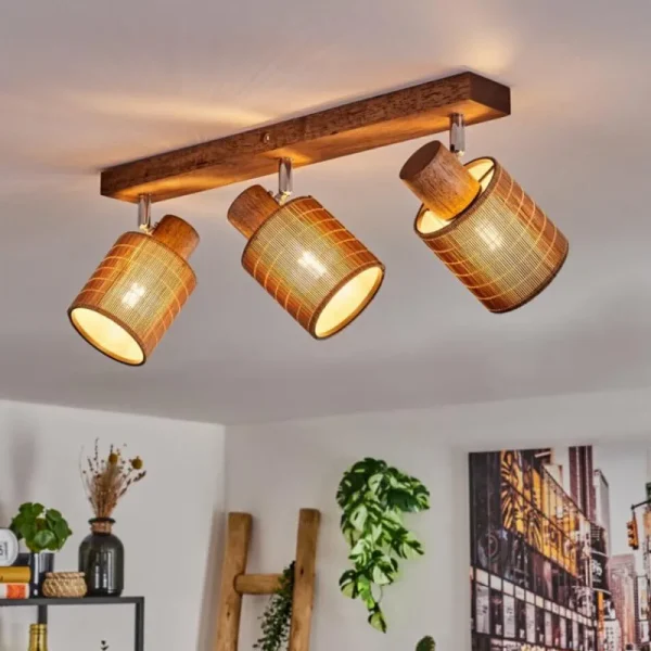hofstein Kinnared Plafonnier, Spot de plafond Chrome, Brun foncé, 3 lumières* Lampes Modernes