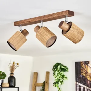 hofstein Kinnared Plafonnier, Spot de plafond Chrome, Brun foncé, 3 lumières* Lampes Modernes