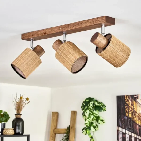hofstein Kinnared Plafonnier, Spot de plafond Chrome, Brun foncé, 3 lumières* Lampes Modernes
