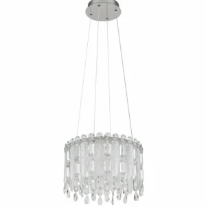 Luminaires Globo Lighting Klunka Suspension LED Chrome, 1 lumière, Télécommandes* Lampes En Verre