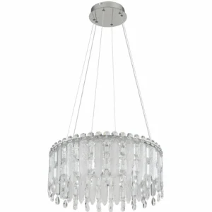 Luminaires Globo Lighting Klunka Suspension LED Chrome, 1 lumière, Télécommandes* Lampes En Verre