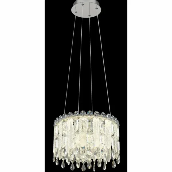 Luminaires Globo Lighting Klunka Suspension LED Chrome, 1 lumière, Télécommandes* Lampes En Verre