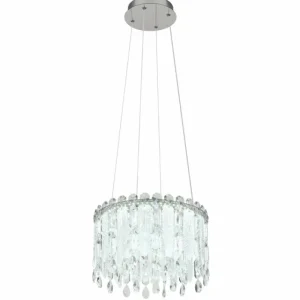 Luminaires Globo Lighting Klunka Suspension LED Chrome, 1 lumière, Télécommandes* Lampes En Verre