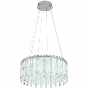 Luminaires Globo Lighting Klunka Suspension LED Chrome, 1 lumière, Télécommandes* Lampes En Verre