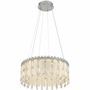 Luminaires Globo Lighting Klunka Suspension LED Chrome, 1 lumière, Télécommandes* Lampes En Verre