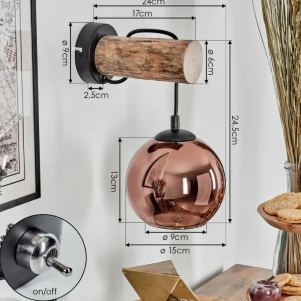 hofstein Koyoto Applique murale Écru, Noir, 1 lumière* Lampes Modernes