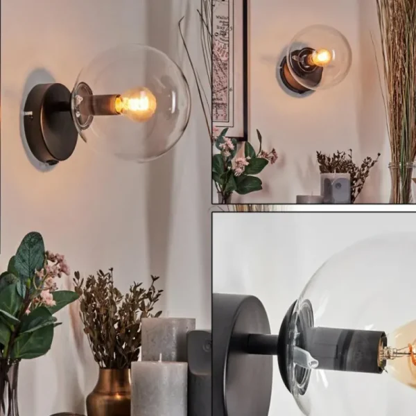 hofstein Koyoto Boule lumineuse, Applique murale, Spot mural Clair, 1 lumière* Lampes En Verre