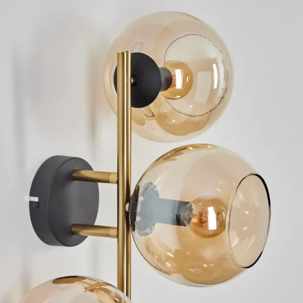hofstein Koyoto Boule lumineuse, Applique murale Or, Noir, 3 lumières* Lampes En Verre
