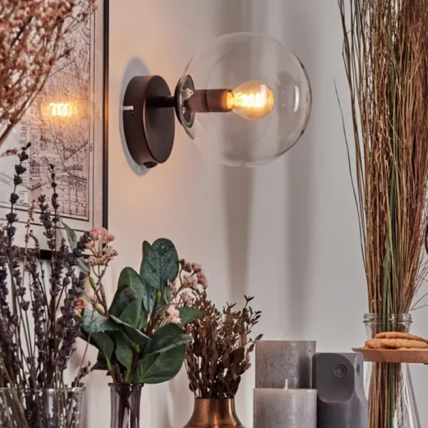 hofstein Koyoto Boule lumineuse, Applique murale, Spot mural Clair, 1 lumière* Lampes En Verre