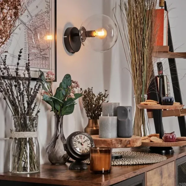 hofstein Koyoto Boule lumineuse, Applique murale, Spot mural Clair, 1 lumière* Lampes En Verre