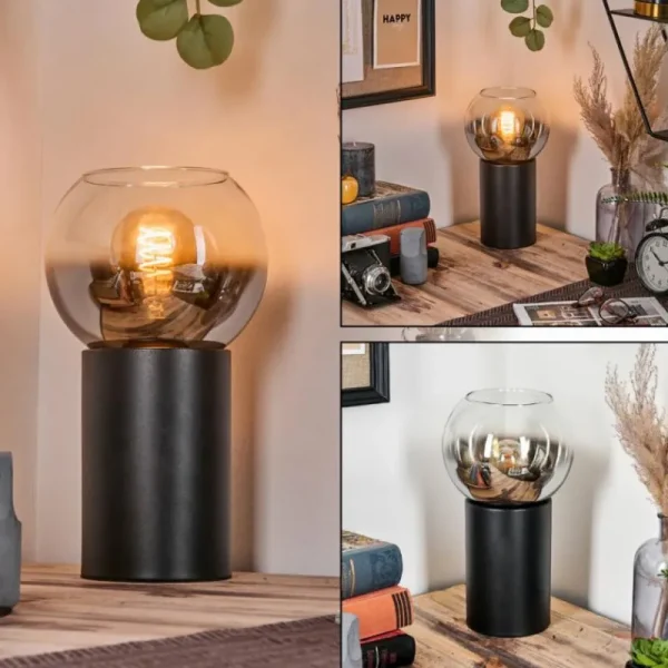 hofstein Koyoto Boule lumineuse, Lampe de bureau, Lampe à poser Chrome, Clair, Fumé, 1 lumière* Lampes Modernes