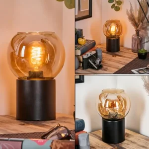hofstein Koyoto Boule lumineuse, Lampe de bureau, Lampe à poser Ambre, 1 lumière* Lampes En Verre