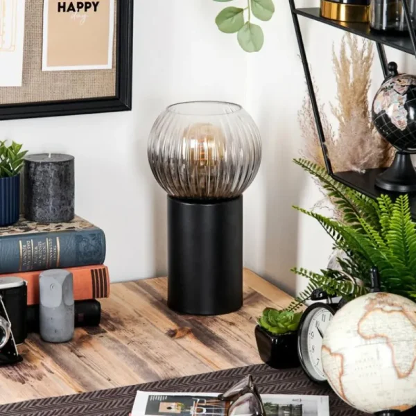 hofstein Koyoto Boule lumineuse, Lampe de bureau, Lampe à poser Clair, Fumé, 1 lumière* Lampes Modernes