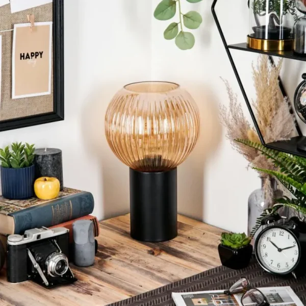 hofstein Koyoto Boule lumineuse, Lampe de bureau, Lampe à poser 11 cm Ambre, 1 lumière* Lampes Modernes