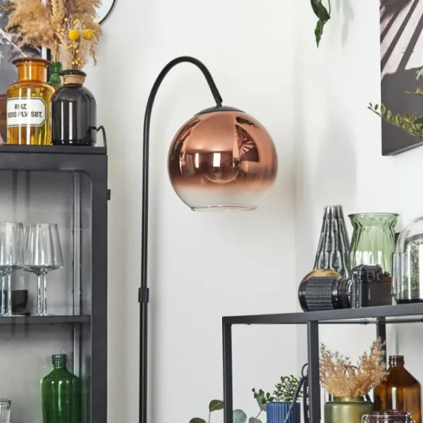hofstein Koyoto Boule lumineuse, Lampadaire Clair, Cuivré, 1 lumière* Lampes En Verre