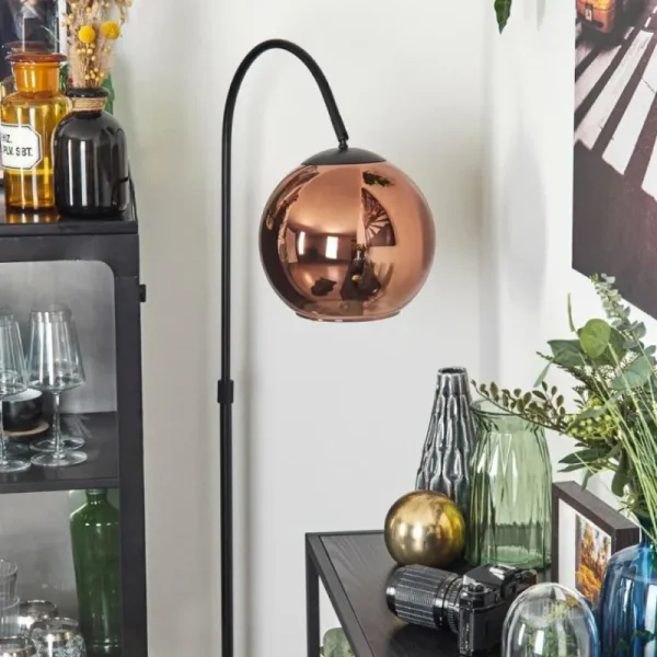 hofstein Koyoto Boule lumineuse, Lampadaire Cuivré, 1 lumière* Lampes En Verre
