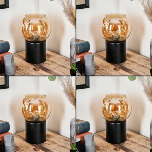 hofstein Koyoto Boule lumineuse, Lampe de bureau, Lampe à poser Ambre, 1 lumière* Lampes En Verre