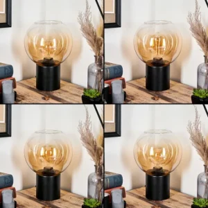 hofstein Koyoto Boule lumineuse, Lampe de bureau, Lampe à poser 20 cm Ambre, Clair, 1 lumière* Lampes En Verre