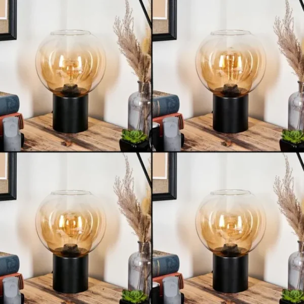 hofstein Koyoto Boule lumineuse, Lampe de bureau, Lampe à poser 20 cm Ambre, Clair, 1 lumière* Lampes En Verre