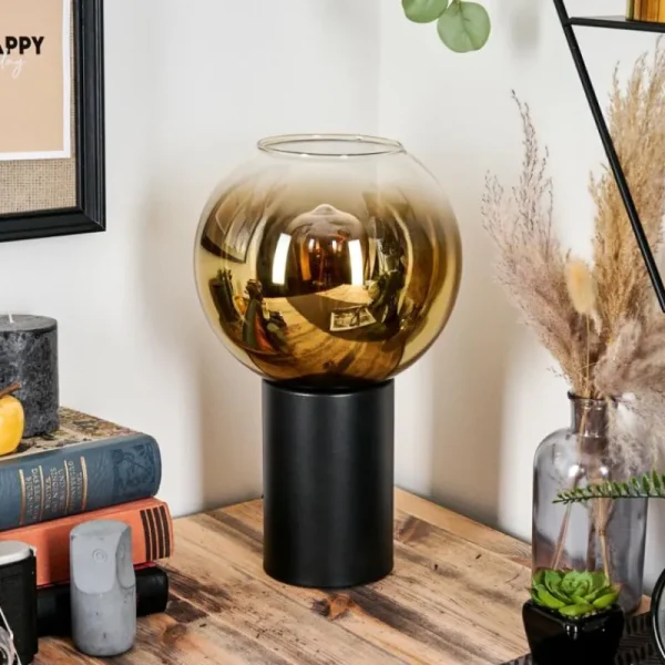 hofstein Koyoto Boule lumineuse, Lampe de bureau, Lampe à poser Or, Clair, 1 lumière* Lampes En Verre