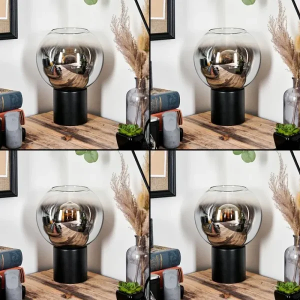hofstein Koyoto Boule lumineuse, Lampe de bureau, Lampe à poser Chrome, Clair, Fumé, 1 lumière* Lampes Modernes