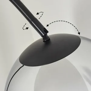 hofstein Koyoto Boule lumineuse, Lampadaire Chrome, Fumé, 1 lumière* Lampes Modernes