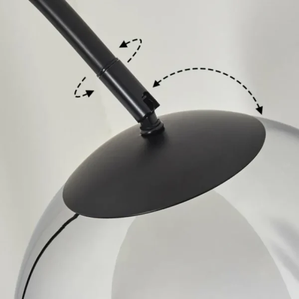 hofstein Koyoto Boule lumineuse, Lampadaire Chrome, Fumé, 1 lumière* Lampes Modernes
