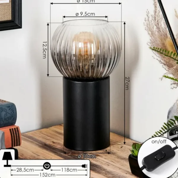 hofstein Koyoto Boule lumineuse, Lampe de bureau, Lampe à poser Clair, Fumé, 1 lumière* Lampes Modernes