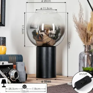 hofstein Koyoto Boule lumineuse, Lampe de bureau, Lampe à poser Clair, Fumé, 1 lumière* Lampes Modernes