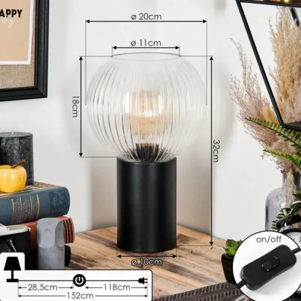 hofstein Koyoto Boule lumineuse, Lampe de bureau, Lampe à poser Clair, 1 lumière* Lampes Modernes