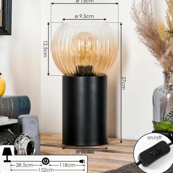 hofstein Koyoto Boule lumineuse, Lampe de bureau, Lampe à poser Ambre, Clair, 1 lumière* Lampes Modernes
