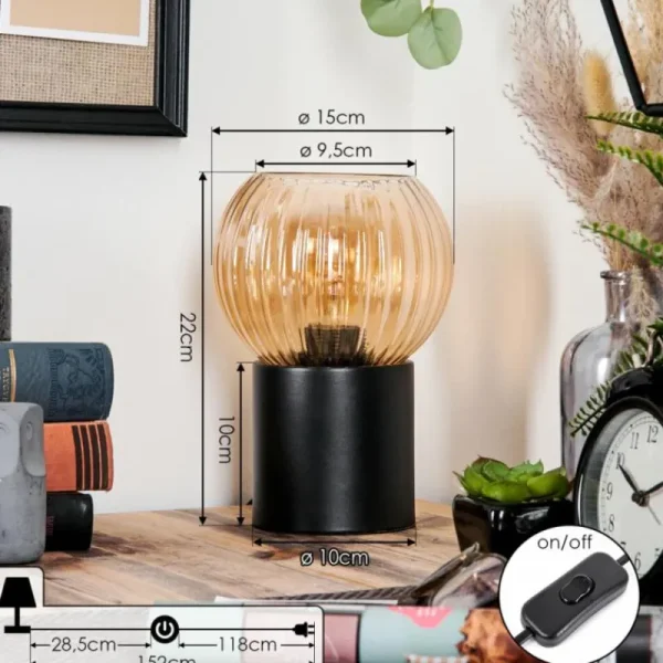 hofstein Koyoto Boule lumineuse, Lampe de bureau, Lampe à poser Ambre, 1 lumière* Lampes Modernes